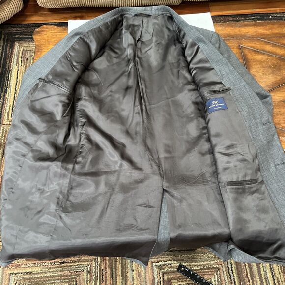 Men’s Grey Brooks Brothers Wool Suit 41L Pants 34x33 2 Button Single Vent - Picture 7 of 13